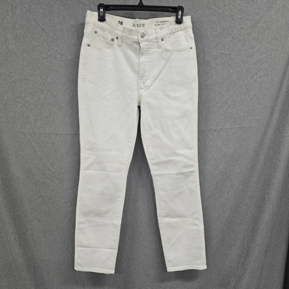 J.Crew Straight Jeans 9" Vintage Slim White 28 NWT